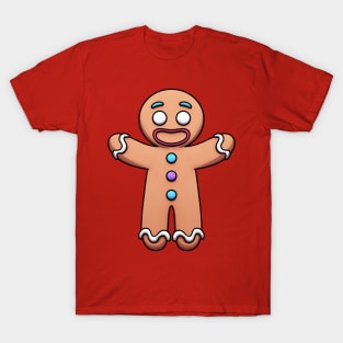 Happy Gingerbread Man Cartoon T-Shirt